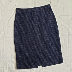 Anthropologie Maeve Navy Blue Check Pencil Skirt
